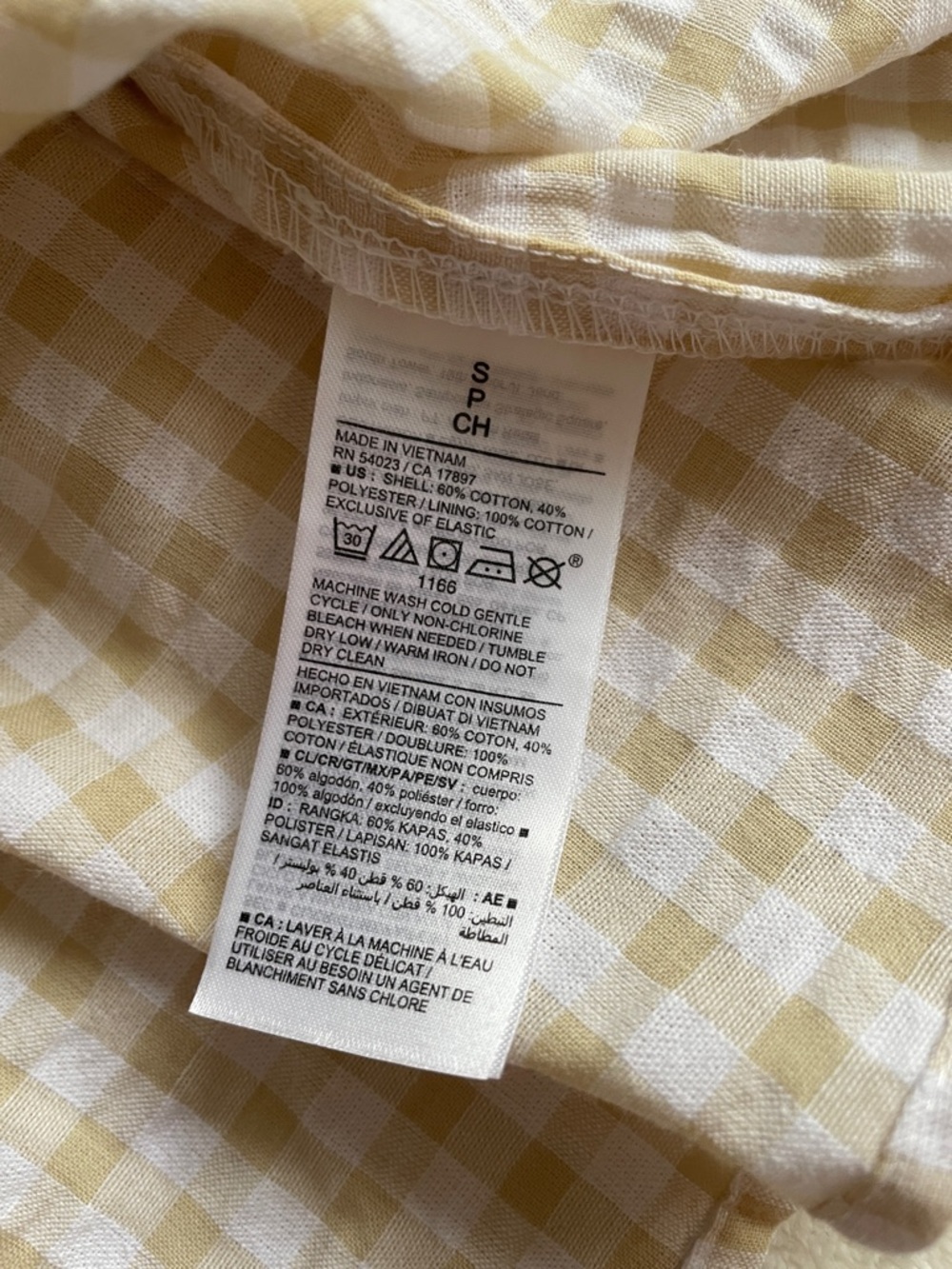 Old Navy Yellow Gingham Puff Sleeve Square Neck Top - Picture 5 of 7